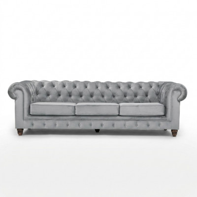 Chesterfield 5-Sëtzer Klassesch Luxus Sofa Textil Lieder Canapé Sëlwer Canapéen