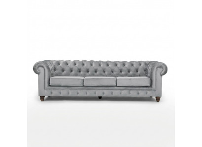 Chesterfield 5-Sëtzer Klassesch Luxus Sofa Textil Lieder Canapé Sëlwer Canapéen