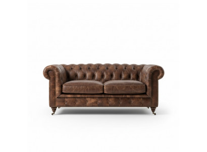 Braune Chesterfield Männerclub Sofa Couch Lieder Polster Drësëtzeger