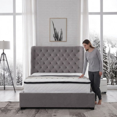 Luxuriéis Gro Doppelbett vum Designer Polstermeubelen Better