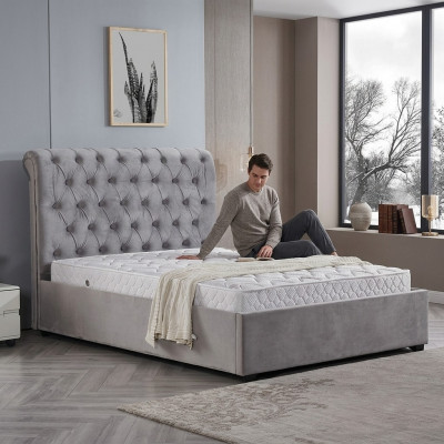 Kinnektlecht Bachelor-Schlofkummerbett Këssen Better Chesterfield Design Stoff