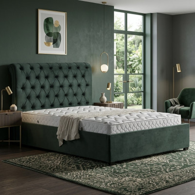 Modern gréngt Chesterfield Duebelbett Designer Luxusbetter