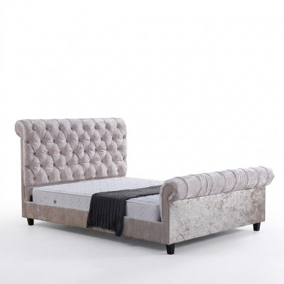 Modern beige Chesterfield-Bett Designer-Doppelbett Luxusmiwwelen