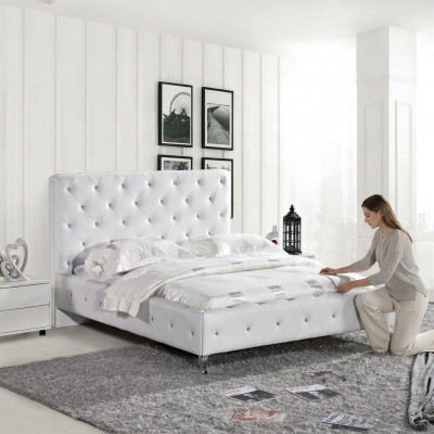 Chesterfield Bett Design Schlofkummer Englesch Better 140x200cm Textil Polster.