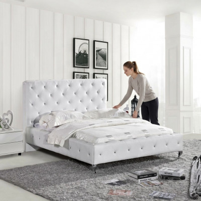 Chesterfield Designer Bett Schlofzëmmer Lieder Textil Polster 140/160/180/200 cm