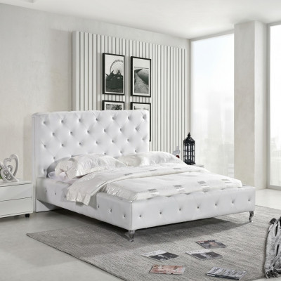 Chesterfield Designer Bett Schlofzëmmer Lieder Textil Polster 140/160/180/200 cm