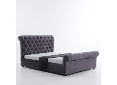 Design Chesterfield Bett Textilleder Hotel Better Schlofzëmmer Nei Samt Gepolssert