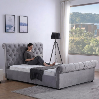 Design Chesterfield-Bett Textilpolster Lieder Hotelbetter Schlofkummer Neien Samt.
