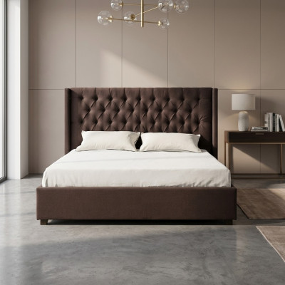 Schlofzëmmer Bett 200x200cm Gepolstert Better Chesterfield Textilstoff
