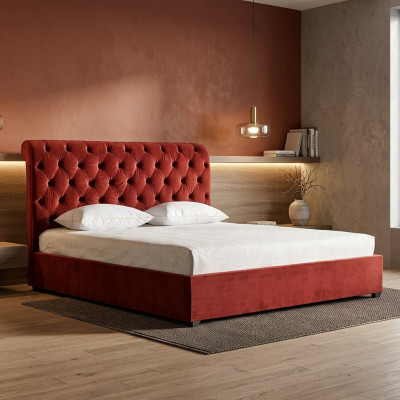 Kinnekrout-schlaafzëmmer Chesterfield Duebelbett Polsterbetter Luxus Design