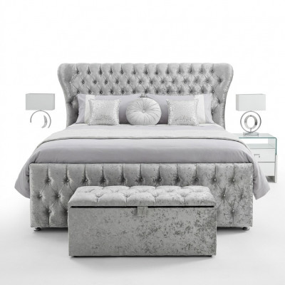 Chesterfield Designer Bett Schlofkummer Textilliederpolster 140/160/180/200 cm