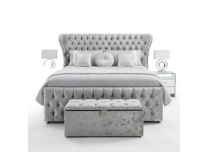 Chesterfield Designer Bett Schlofkummer Textilliederpolster 140/160/180/200 cm