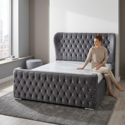 Chesterfield Hotel Duebel Liederbett Schlofzëmmer Polster Luxus Better 160x200cm