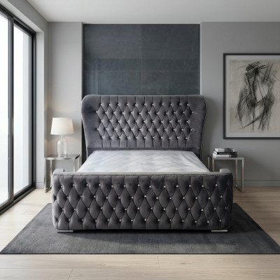 Chesterfield Hotel Duebel Liederbett Schlofzëmmer Polster Luxus Better 160x200cm