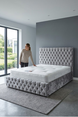 Klasseschen englesche Stil Bett duebel Textil Chesterfield Better 160x200cm Nei