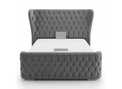 Chesterfield Stoffbett Schlofzëmmer Better Duebel Polster 140/160/180/200 cm