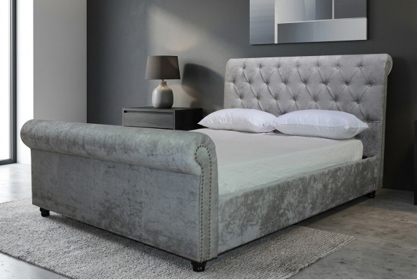 Design Chesterfield Bett Textil Samt Polster Lieder Hotel Better Schlofkummer Nei