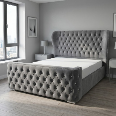 Chesterfield Design Bett Textil Lieder Samt Polster Hotel Better Schlofzëmmer