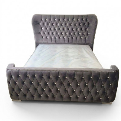 Chesterfield Design Bett Textil Lieder Samt Polster Hotel Better Schlofzëmmer