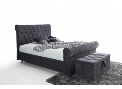 Chesterfield Design Samett-Bett Luxus Textil Better Schlofkummer Duebelbett