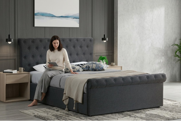 Chesterfield klassescht Design Bett Polster Better Textil 140x200cm