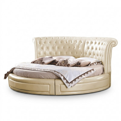 Ronnen Bett Chesterfield Designer Rond Schlofzëmmer Textil Lieder Gepolsterte Better
