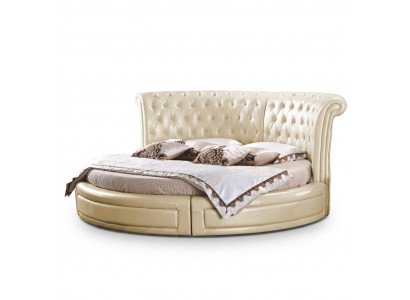 Ronnen Bett Chesterfield Designer Rond Schlofzëmmer Textil Lieder Gepolsterte Better