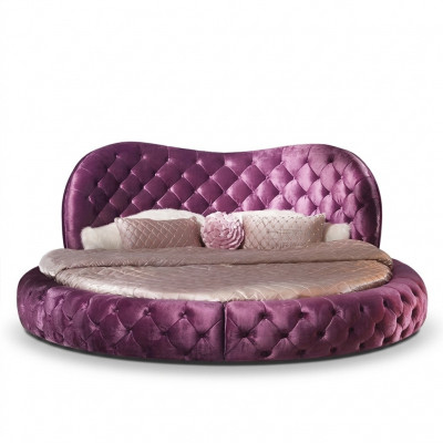 Ronnen Chesterfield Design Bett Schlofzëmmer Textil Lieder Polster Lila Ronn Luxus