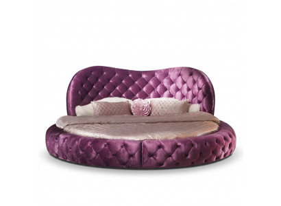 Ronnen Chesterfield Design Bett Schlofzëmmer Textil Lieder Polster Lila Ronn Luxus