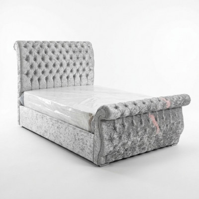 Samt Samt Chesterfield Design Bett Klassesch Bettgestell Polster Better Neien