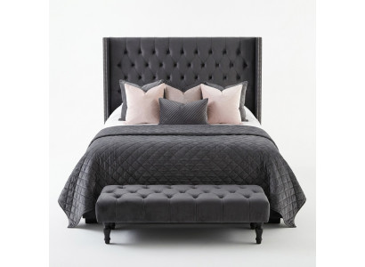 Grousst Stofferbett Chesterfield Design Gepolsterte Textil Designer Duebelbetter