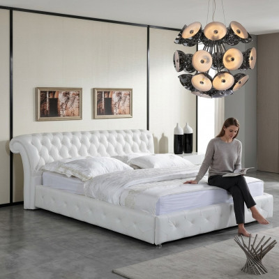Chesterfield Designer Bett Schlofzimmer Textil Lieder Polster 140/160/180/200 cm