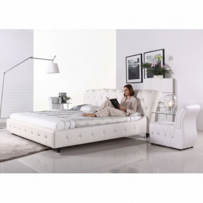 Wäisst Gepolstert Designer Chesterfield Bett Schlofzimmer Textilmobilier