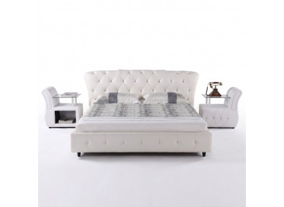 Wäisst Gepolstert Designer Chesterfield Bett Schlofzimmer Textilmobilier