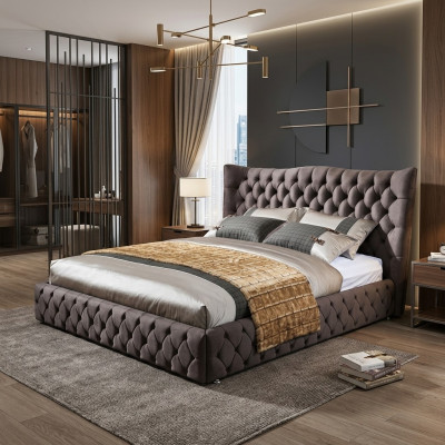 Chesterfield Grousst Bett Grousst Kappdeel Oueren Better Polster Duebelbett