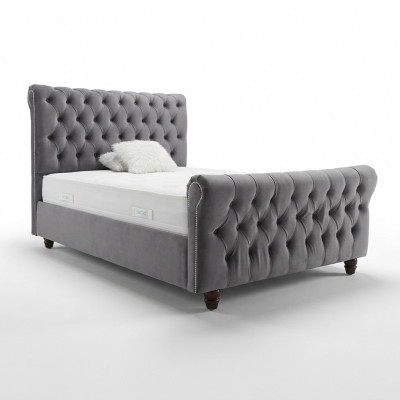 Chesterfield Bett Design Schlafzimmer Englisches Betten 200x200cm Textil Polster