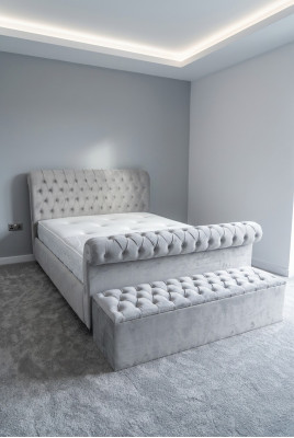 Englesch Designer Schlofkummer Gepolstert Better Duebelbett Hotel Chesterfield