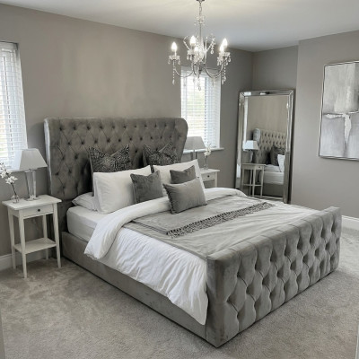 Chesterfield Designer Bett Schlofkummer Textillieder Polster 140/160/180/200 cm