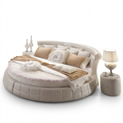 Klassesch Rond Better - Rond Luxus Designer Bett Gestoppt Elegant Lieder Samt