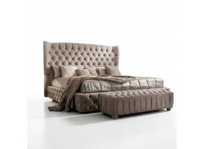 Echtes Chesterfield Bett Duebel Hotel Better Textil Polster 160x200cm Stoff Neien