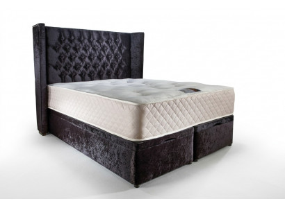 Chesterfield Designer Bett Schlofkummer Textillieder Polster Samt 160x200 Nei