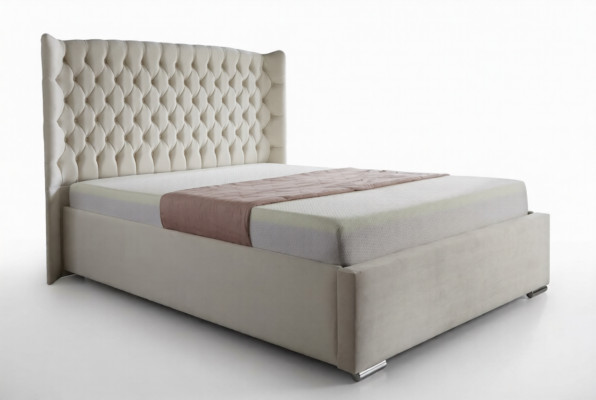Chesterfield Bett Design Schlofzëmmer Englëscht Better 180x200cm Textil Polster