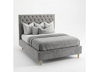 Chesterfield Bett Design Schlofkummer Englëscht Better 140x200cm Textilstoff Polsterung