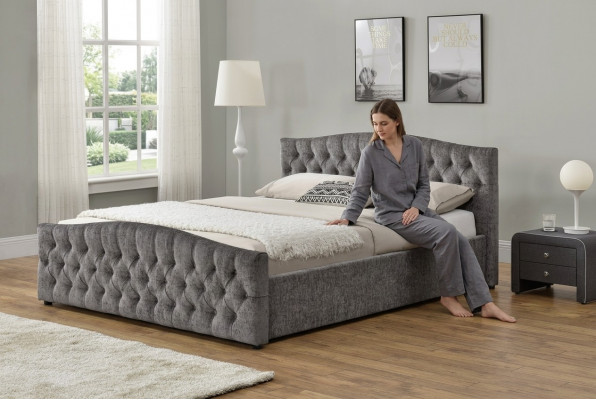 Chesterfield Bett Design Schlofzëmmer Englesch Better 180x200 Textill Polster