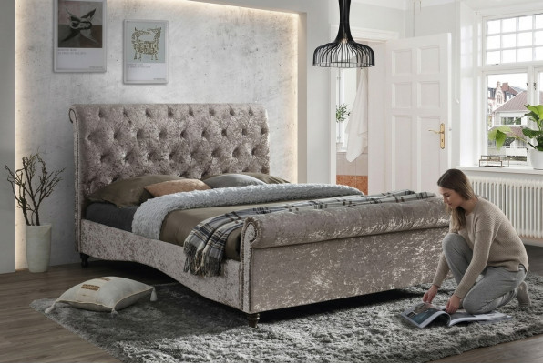 Luxus Chesterfield Knäppercher Better Schlofzëmmer Design Miwwelen Bett Duebel Hotel Nei