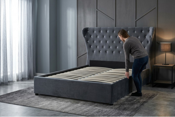Chesterfield Bett Design Schlofkummer Englesch Better Textilstoff Polsterung