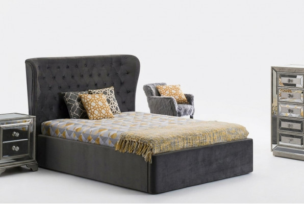 Chesterfield Design Bett 180x200cm Gro seng Schlofkummer Better Hotel Polster Luxus