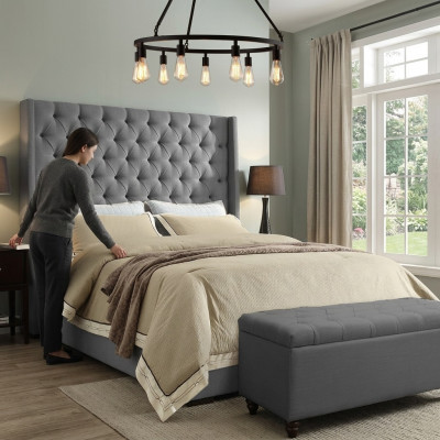 Klassescht Design Bett Polster Better Textil 140x200cm Chesterfield Bett