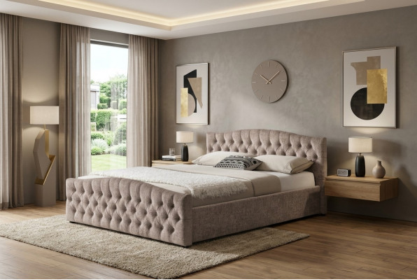 Gepolstertent Designer-Bett Textil-Lieder Polster Better 180x200cm Schlofzëmmer