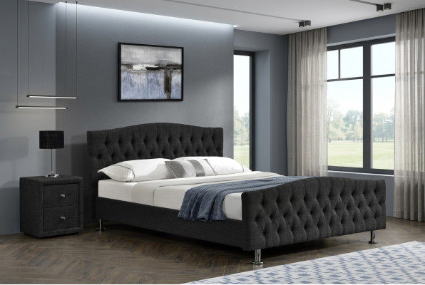 Schwaarzt Chesterfield Bett Design Schlofkummer Englescht Bett